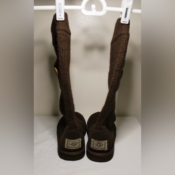 UGG Knit Boot with Pocket Chocolate Brown Size 6 - Picture 2 of 8